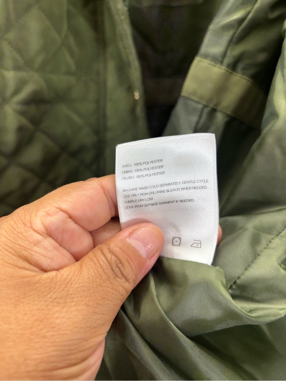 Laundry By Shelli Segal Olive Quilted Diamond-Pattern Puffer Coat - Picture 3 of 6